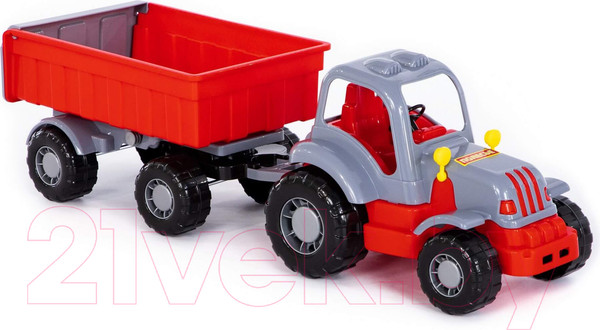 Изображение товара Трактор игрушечный Полесье Силач №1 с прицепом / 44952