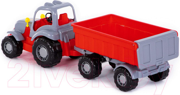Изображение товара Трактор игрушечный Полесье Силач №1 с прицепом / 44952
