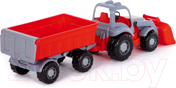 Изображение товара Трактор игрушечный Полесье Силач №1 с прицепом и ковшом / 45027
