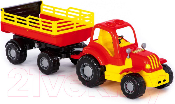Изображение товара Трактор игрушечный Полесье Силач №2 с прицепом / 44969