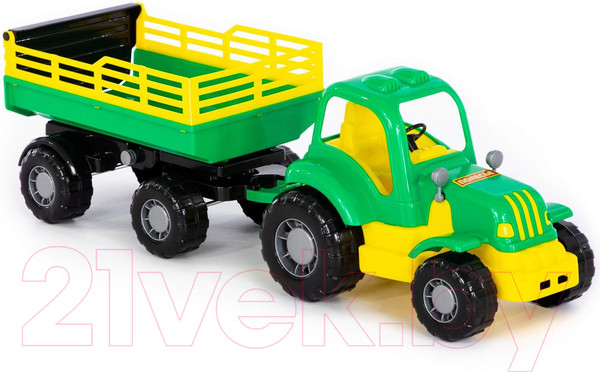 Изображение товара Трактор игрушечный Полесье Силач №2 с прицепом / 44969