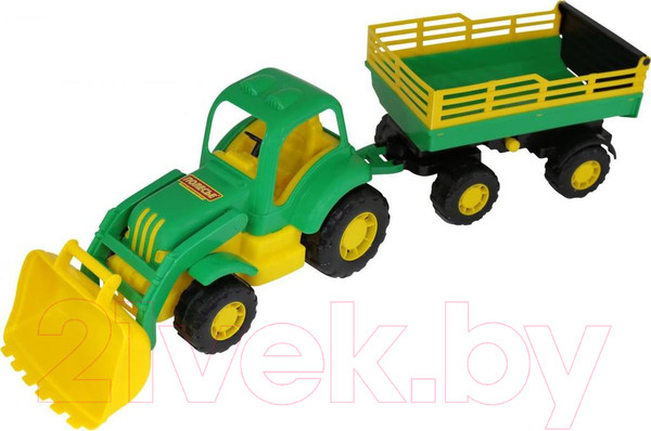 Изображение товара Трактор игрушечный Полесье Силач с прицепом / 45034