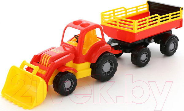 Изображение товара Трактор игрушечный Полесье Силач с прицепом / 45034