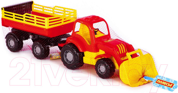 Изображение товара Трактор игрушечный Полесье Силач с прицепом / 45034