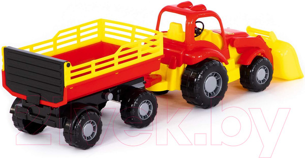 Изображение товара Трактор игрушечный Полесье Силач с прицепом / 45034
