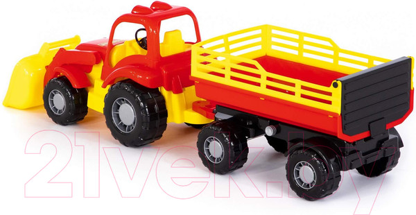 Изображение товара Трактор игрушечный Полесье Силач с прицепом / 45034