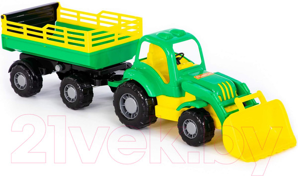 Изображение товара Трактор игрушечный Полесье Силач с прицепом / 45034
