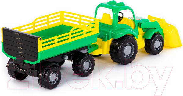 Изображение товара Трактор игрушечный Полесье Силач с прицепом / 45034