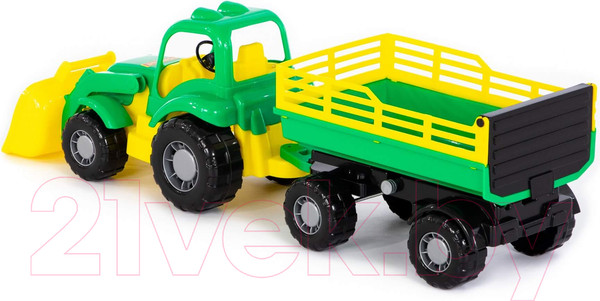 Изображение товара Трактор игрушечный Полесье Силач с прицепом / 45034