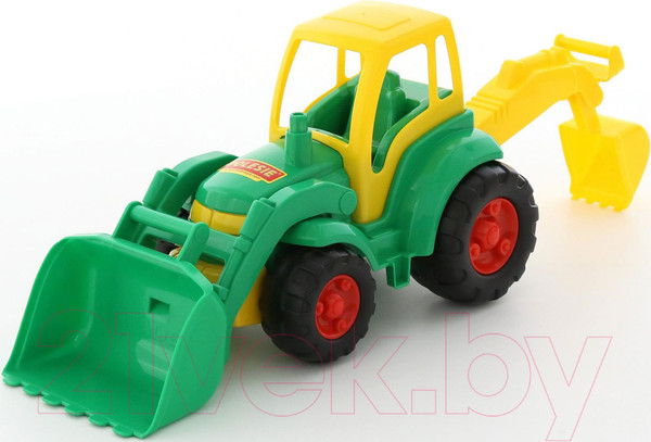 Изображение товара Трактор игрушечный Полесье Чемпион с лопатой и ковшом / 0513