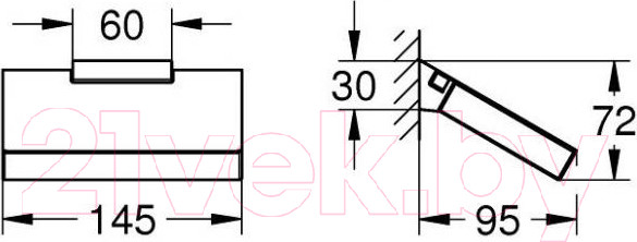 Изображение товара Держатель для туалетной бумаги GROHE Selection Cube 40781000