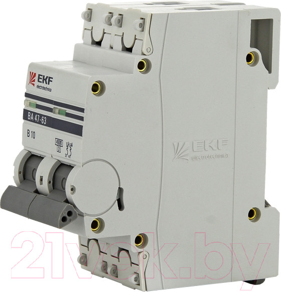 Изображение товара Выключатель автоматический EKF ВА 47-63 2P 50А (C) 4.5kA PROxima / mcb4763-2-50C-pro