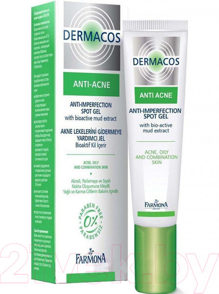 Изображение товара Гель для лица Farmona Dermacos Anti-Acne устраняющий проблемы кожи точечное применение (15мл)