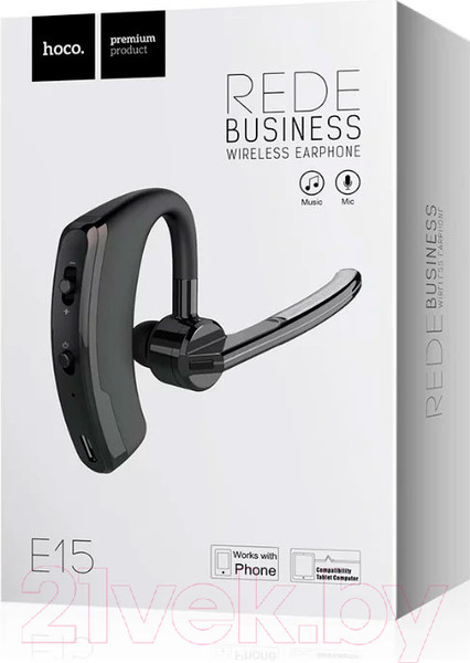 Изображение товара Односторонняя гарнитура Hoco E15 (черный)