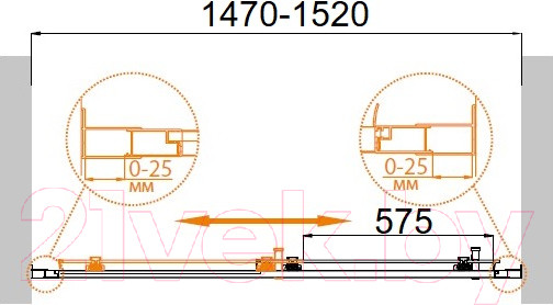 Изображение товара Душевая дверь Cezares MOLVENO-BF-1-150-P-Cr