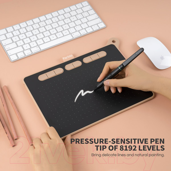 Изображение товара Графический планшет Parblo Ninos M (розовый)