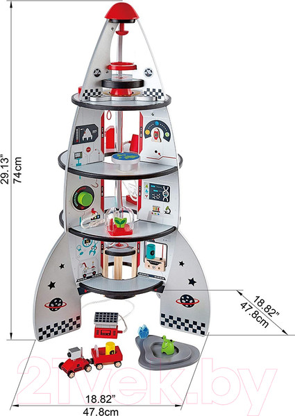 Изображение товара Ракета игрушечная Hape Четырехступенчатый космический корабль / E3021-HP