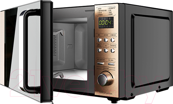 Изображение товара Микроволновая печь Centek CT-1574 (черный/золото)