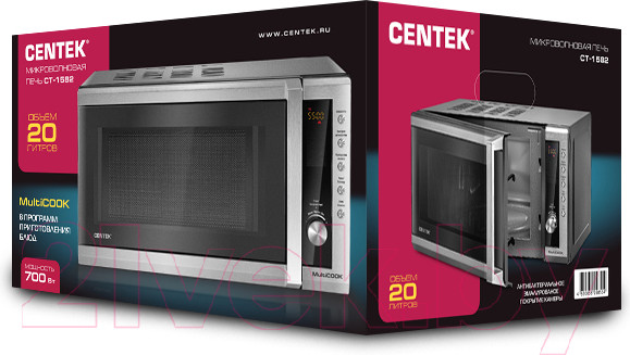 Изображение товара Микроволновая печь Centek CT-1582 (сталь)