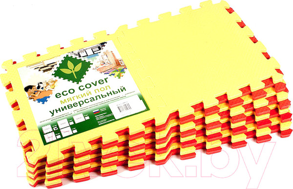 Изображение товара Коврик-пазл Eco Cover 25x25/25МП1 (желтый/красный)