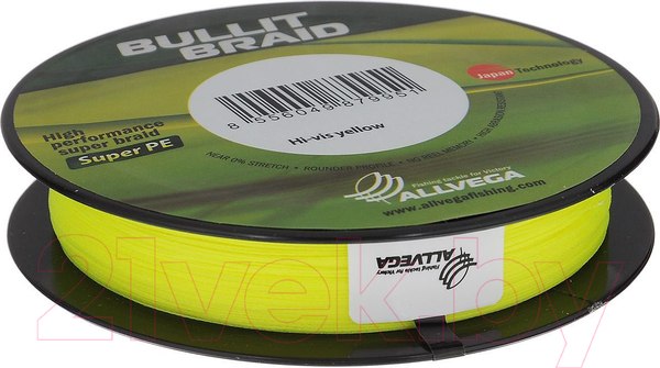 Изображение товара Леска плетеная Allvega Bullit Braid 0.14мм 92м / BB92Y14 (ярко-желтый)