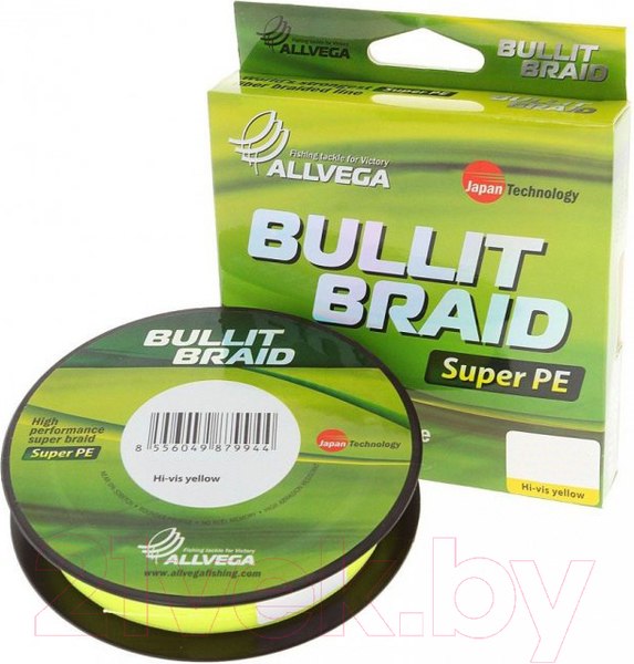 Изображение товара Леска плетеная Allvega Bullit Braid 0.14мм 92м / BB92Y14 (ярко-желтый)