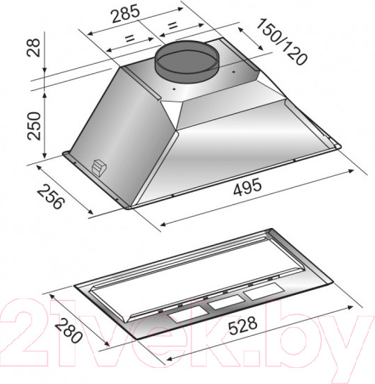 Изображение товара Вытяжка скрытая Zigmund & Shtain K 376.51 S