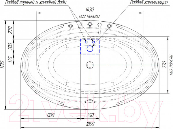 Изображение товара Ванна акриловая Radomir Гранада 185x119 / 4-01-0-0-1-404