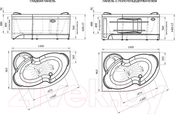 Изображение товара Ванна акриловая Vannesa Ирма 150x97 / 2-01-0-1-1-216