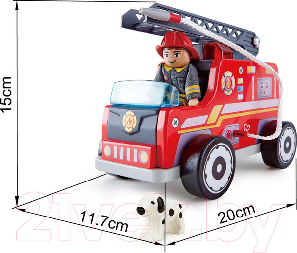 Изображение товара Автомобиль-вышка Hape Пожарная машина с водителем / E3024-HP