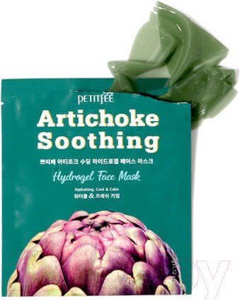 Изображение товара Маска для лица гидрогелевая Petitfee Soothing Hydrogel Face Mask Artichoke (32г)