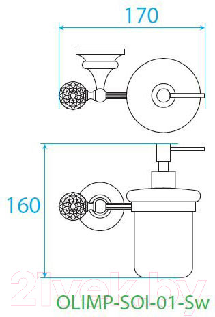 Изображение товара Дозатор для жидкого мыла Cezares OLIMP-SOI-03/24-Sw