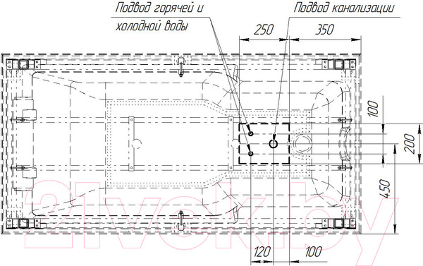 Изображение товара Ванна акриловая Radomir Русильон 180x90 / 4-01-2-0-1-423