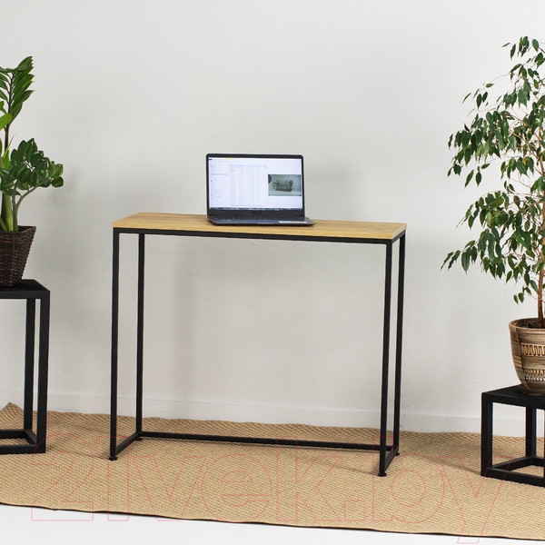 Изображение товара Консольный столик Millwood Пекин 3 Л 100x40x85 (дуб золотой Craft/металл черный)