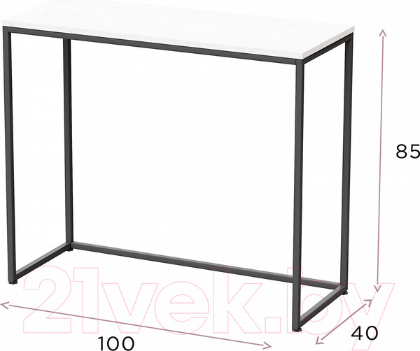 Изображение товара Консольный столик Millwood Пекин 3 Л 100x40x85 (дуб золотой Craft/металл черный)
