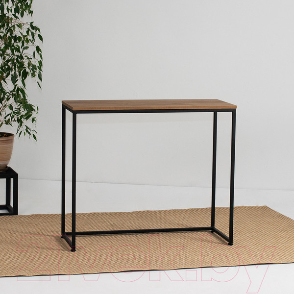 Изображение товара Консольный столик Millwood Пекин 3 Л 100x40x85 (дуб табачный Craft/металл черный)