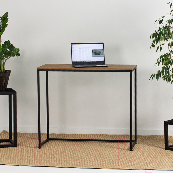 Изображение товара Консольный столик Millwood Пекин 3 Л 100x40x85 (дуб табачный Craft/металл черный)
