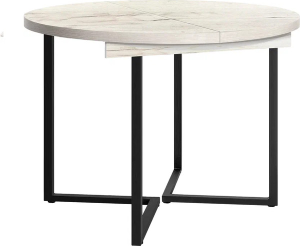 Изображение товара Обеденный стол Millwood Лофт Лондон Л D100 раздвижной / 100-140x100x76 (дуб белый Craft/металл черный)