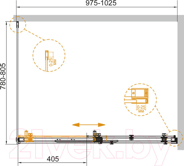 Изображение товара Душевой уголок Cezares STYLUS-SOFT-AH-1-100/80-C-Cr