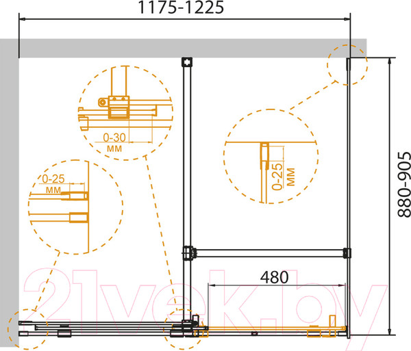 Изображение товара Душевой уголок Cezares STREAM-AH-1-120/90-C-Cr