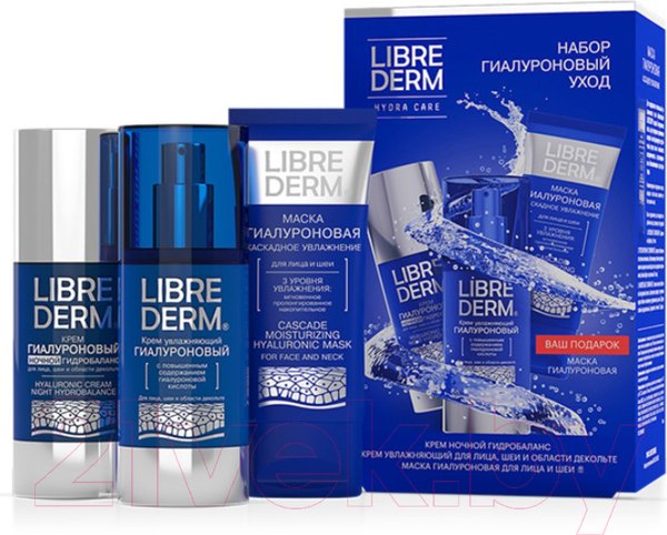 Набор косметики для лица Librederm Гиалуроновый уход Крем для лица и шеи+Крем Ночной+Маска (50мл+50мл+75мл)