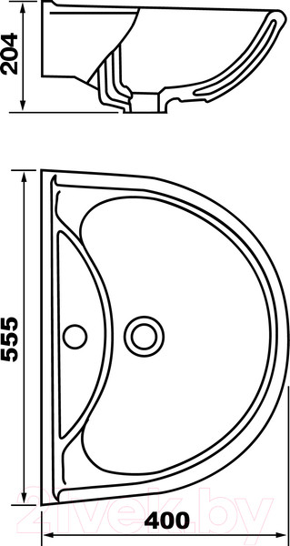 Изображение товара Умывальник Оскольская керамика Престиж 55