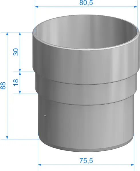 Изображение товара Муфта водосточная Docke Standard 80мм (зеленый)