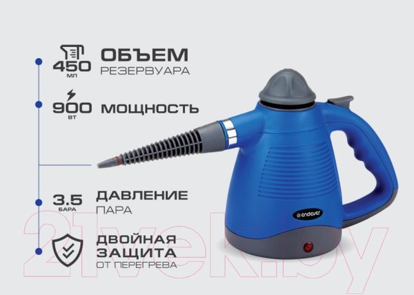 Изображение товара Пароочиститель Endever Odyssey Q-443 (черный/синий)