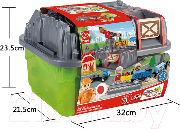 Изображение товара Железная дорога игрушечная Hape Строительный комплекс / E3764-HP