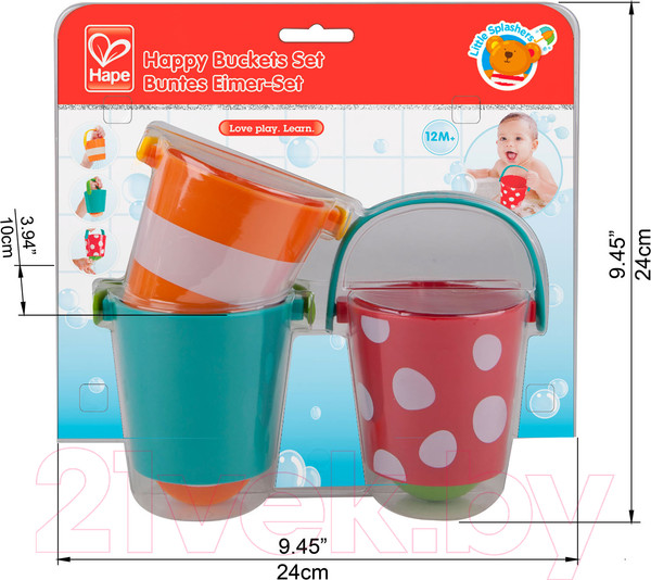 Изображение товара Набор игрушек для ванной Hape Счастливые ведра / E0205-HP