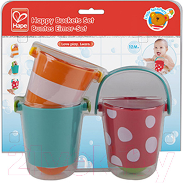 Изображение товара Набор игрушек для ванной Hape Счастливые ведра / E0205-HP