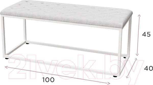 Изображение товара Банкетка Millwood Верона 1 (алебастр/металл белый)