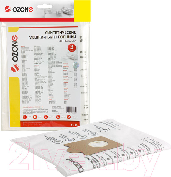 Изображение товара Комплект пылесборников для пылесоса OZONE SE-05
