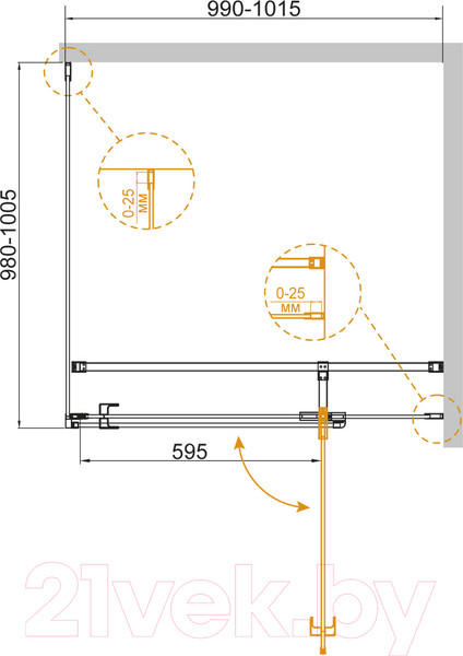 Изображение товара Душевой уголок Cezares VALVOLA-A-1-100-C-Cr